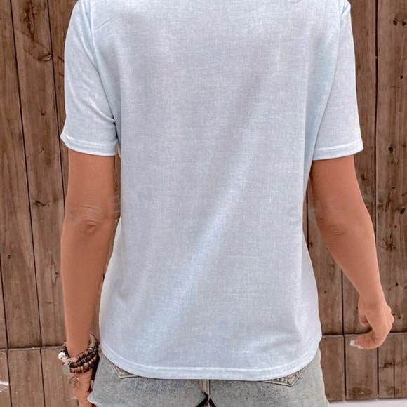 Bunny rabbit T shirt top teacher v-neck womens S blouse spring emery rose spring - Picture 2 of 4